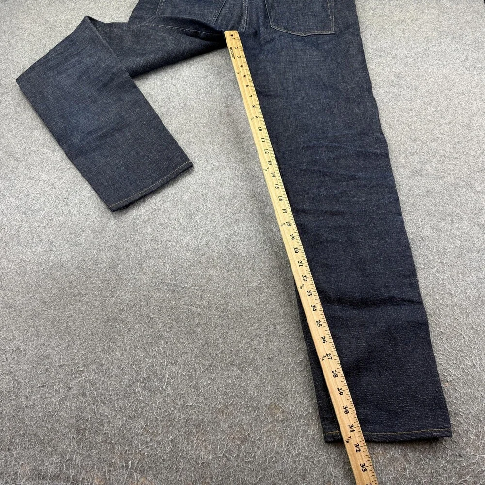 J.Crew Jeans Mens 33x32 Blue Dark Wash 484 Slim Straight Selvage Denim Pants
